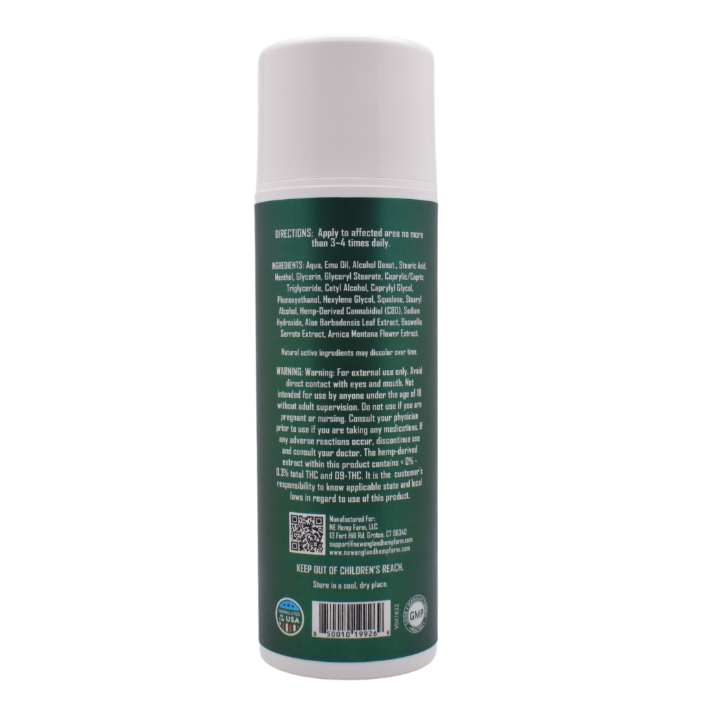 CBD 2000mg Sports Relief Rub with Emu Oil - Airless Pump