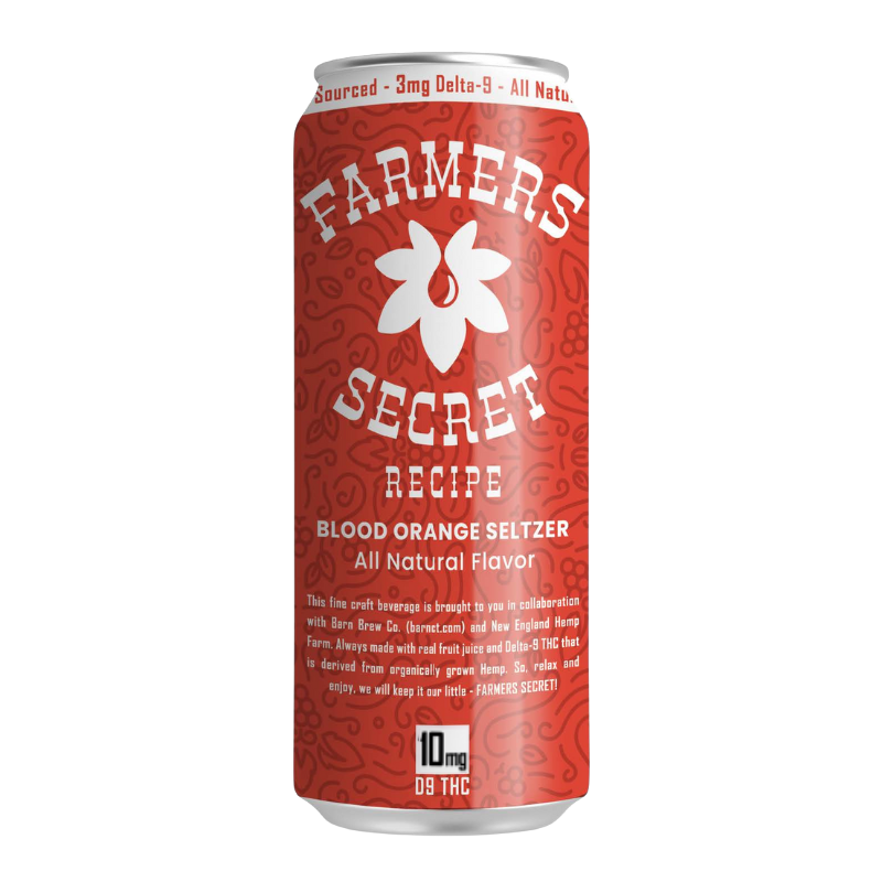 4 pack Farmers Secret Blood Orange 10mg D9 THC Seltzer