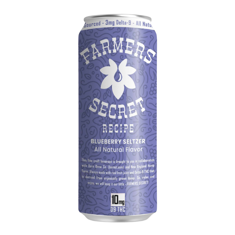 4 pack Farmers Secret Blueberry 10mg D9 THC Seltzer