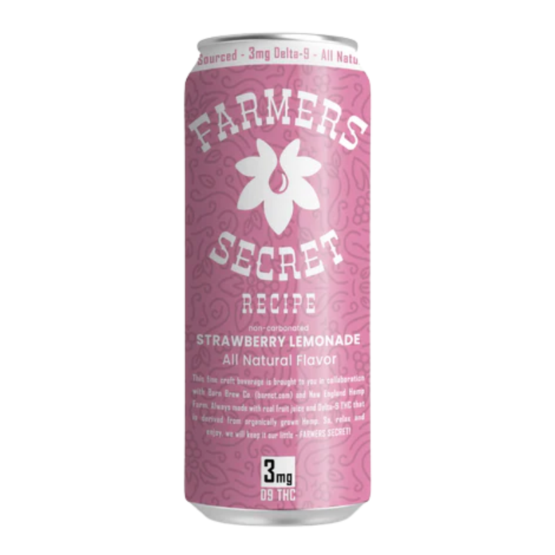 4 pack Farmers Secret Strawberry Lemonade 3mg D9 THC Drink