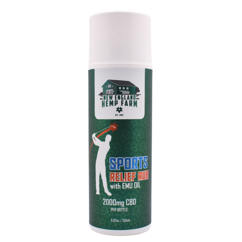 CBD 2000mg Sports Relief Rub with Emu Oil - Airless Pump