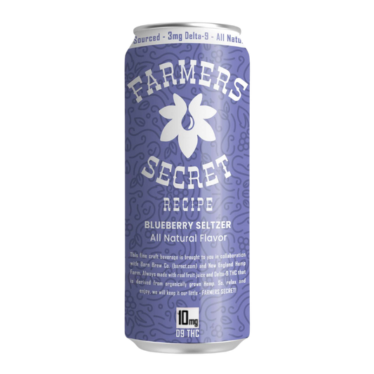 4 pack Farmers Secret Blueberry 10mg D9 THC Seltzer