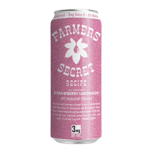 4 pack Farmers Secret Strawberry Lemonade 3mg D9 THC Drink